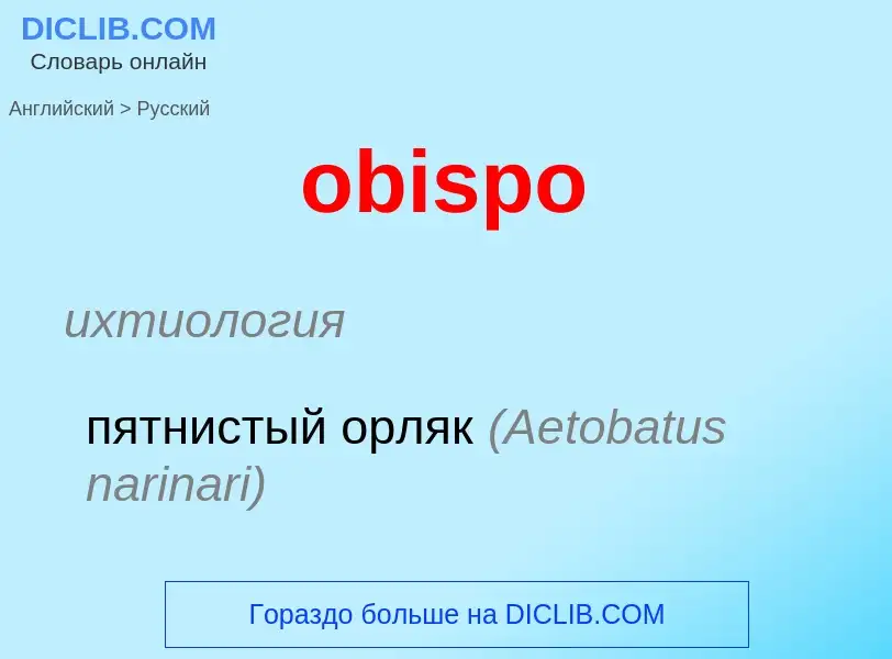 Как переводится obispo на Русский язык