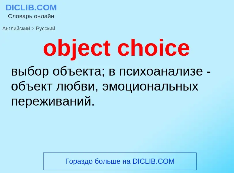 Как переводится object choice на Русский язык