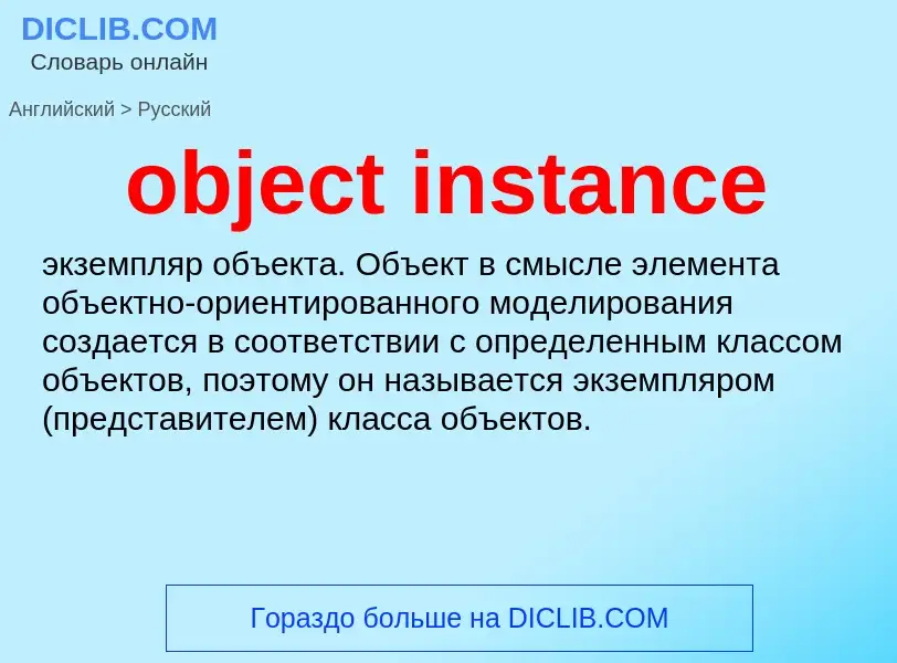 Как переводится object instance на Русский язык