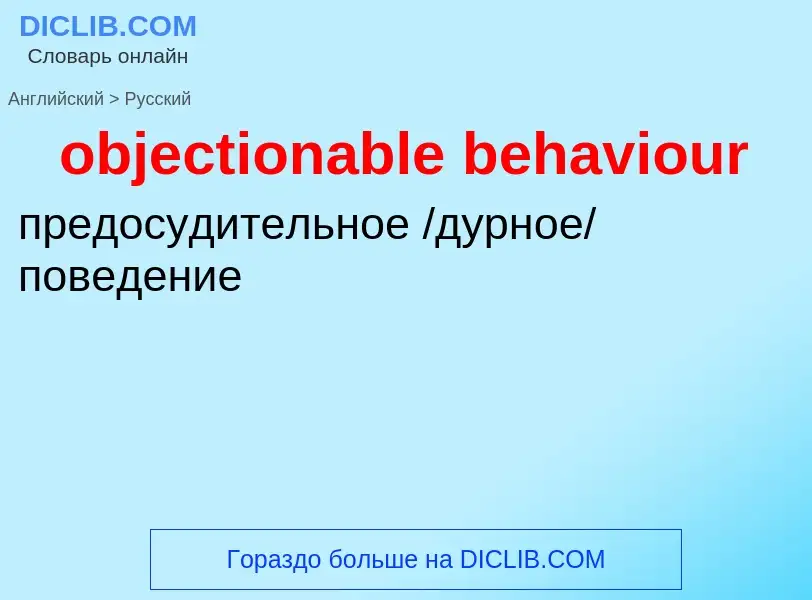 Как переводится objectionable behaviour на Русский язык