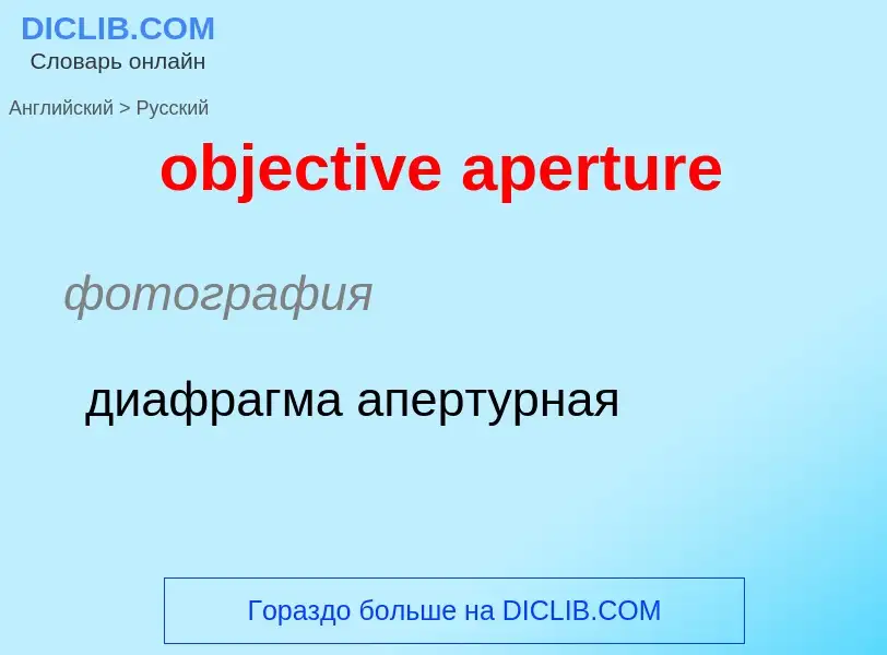 Как переводится objective aperture на Русский язык