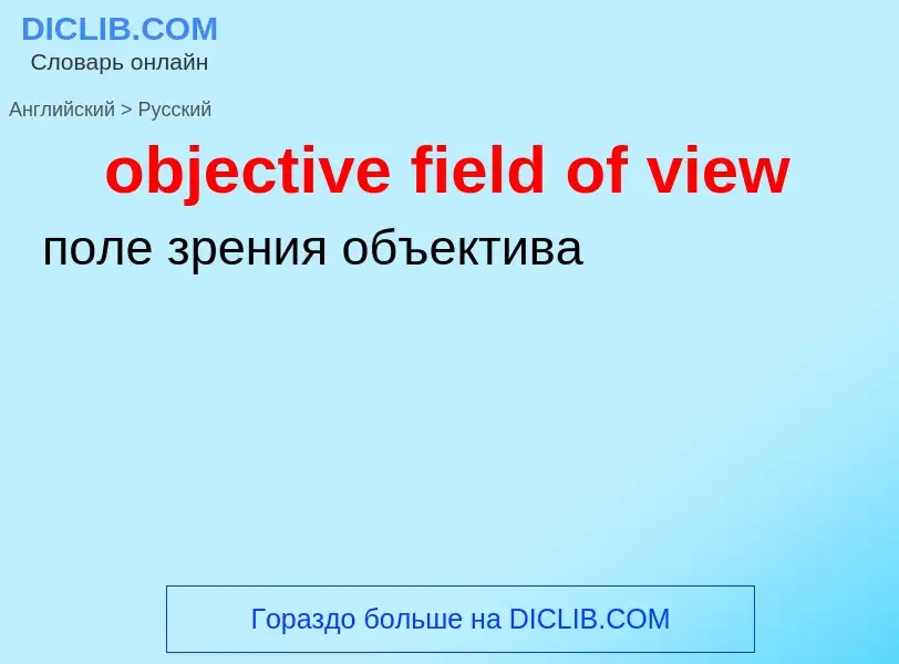 Как переводится objective field of view на Русский язык