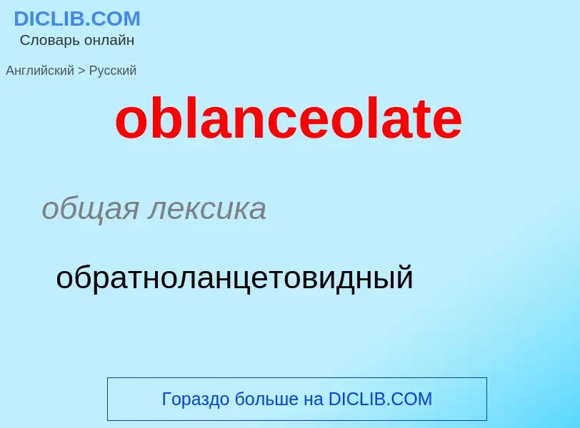 Как переводится oblanceolate на Русский язык