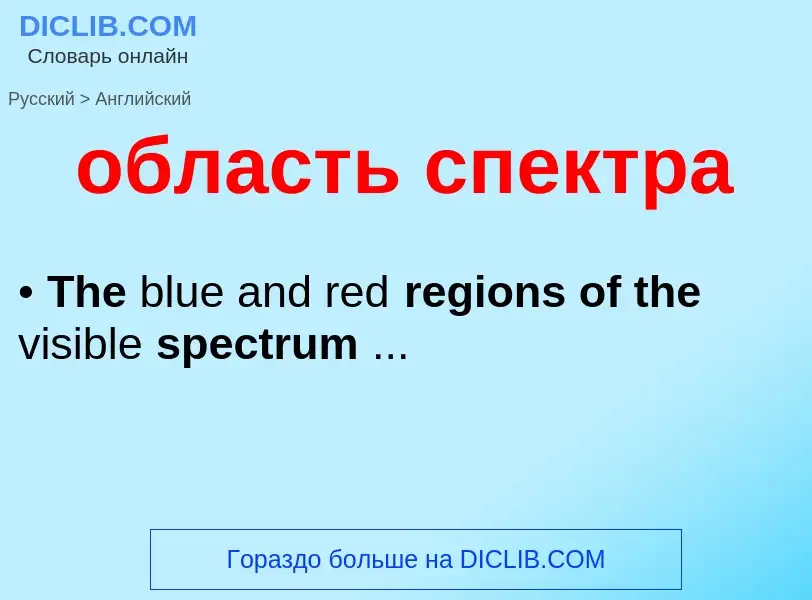 Traduzione di &#39область спектра&#39 in Inglese