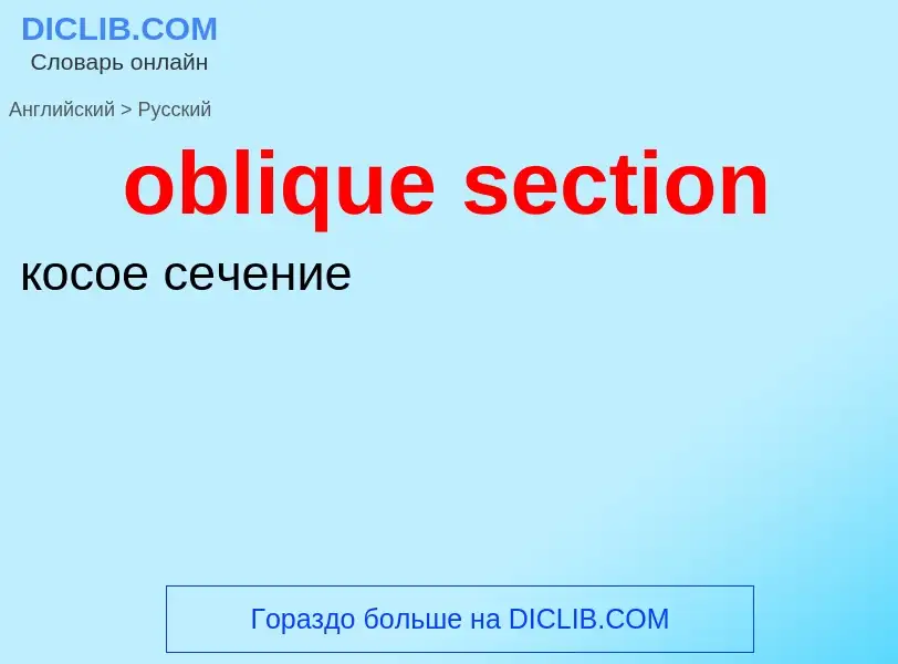 Как переводится oblique section на Русский язык