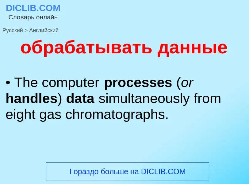 Como se diz обрабатывать данные em Inglês? Tradução de &#39обрабатывать данные&#39 em Inglês