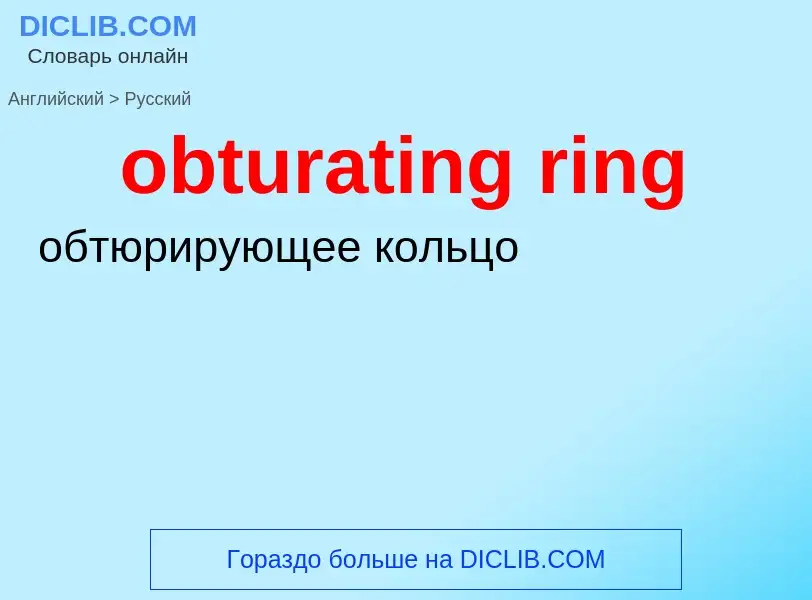 Μετάφραση του &#39obturating ring&#39 σε Ρωσικά