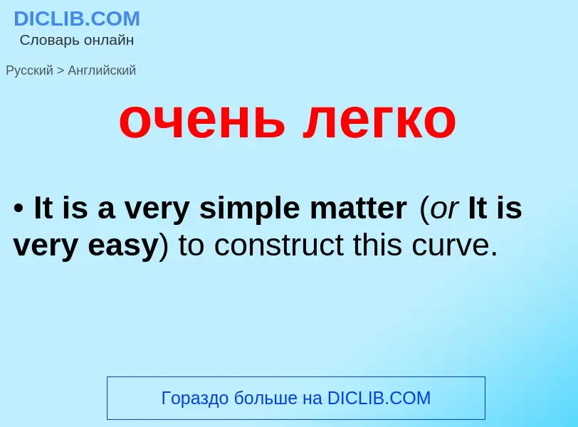 Как переводится очень легко на Английский язык