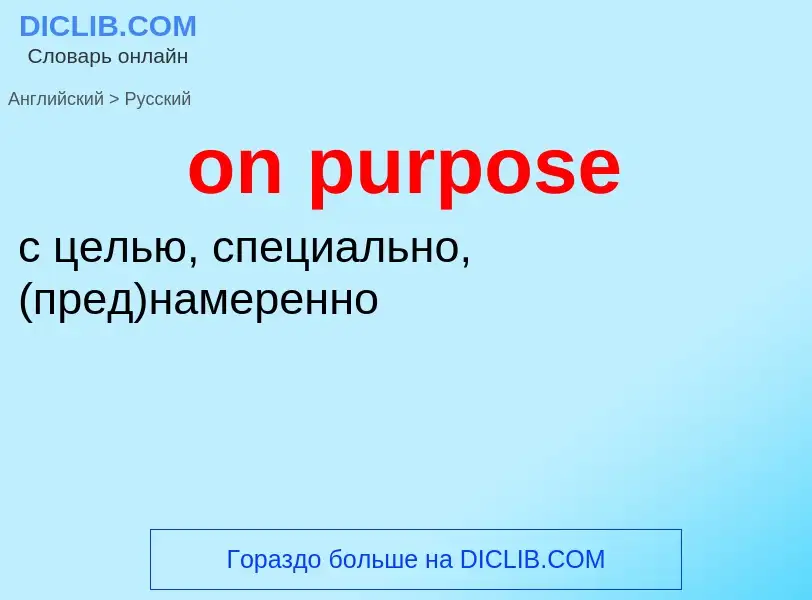 Как переводится on purpose на Русский язык