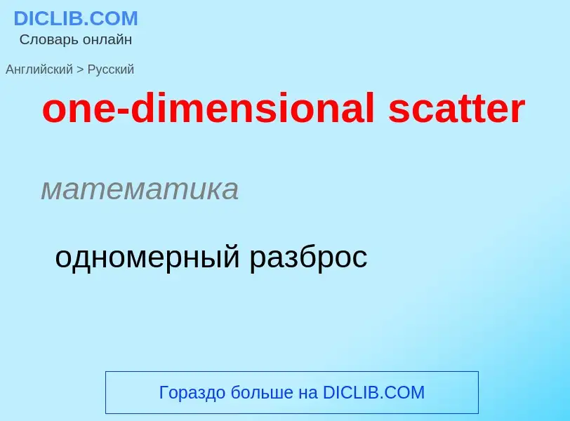 What is the Russian for one-dimensional scatter? Translation of &#39one-dimensional scatter&#39 to R