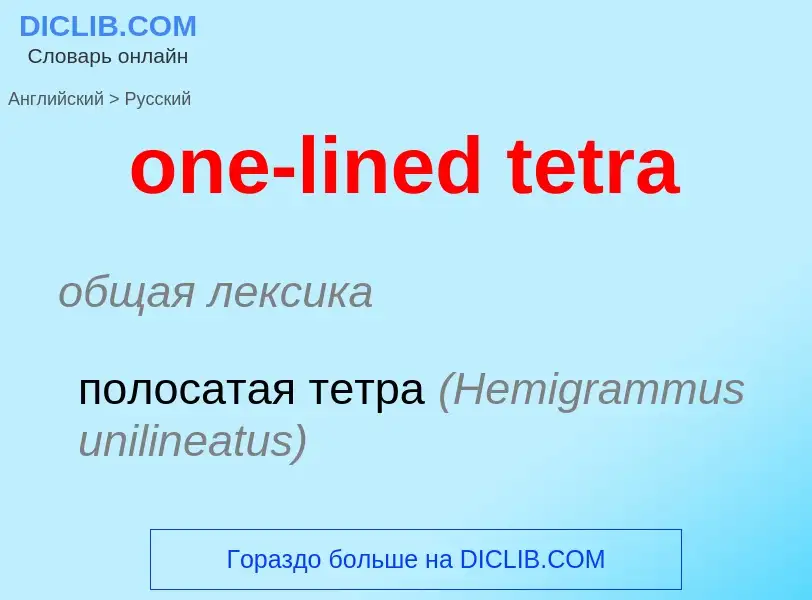 Как переводится one-lined tetra на Русский язык