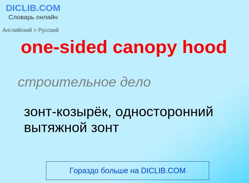 Как переводится one-sided canopy hood на Русский язык