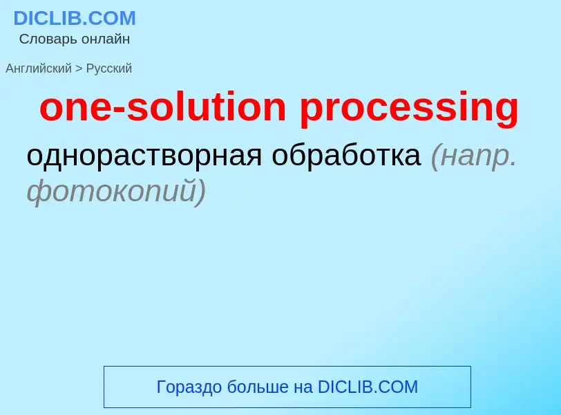 Μετάφραση του &#39one-solution processing&#39 σε Ρωσικά