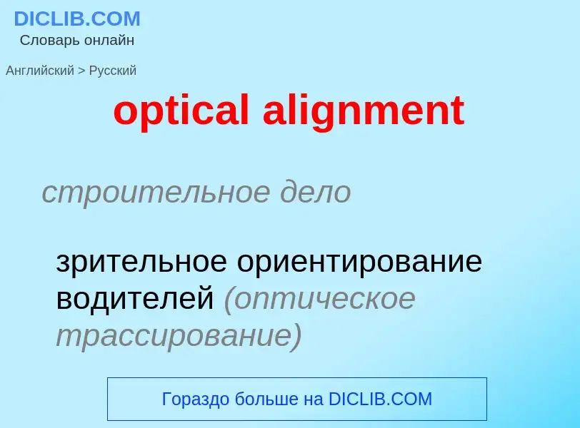 Vertaling van &#39optical alignment&#39 naar Russisch