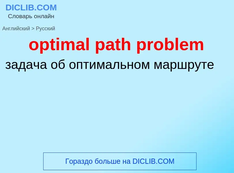 Vertaling van &#39optimal path problem&#39 naar Russisch