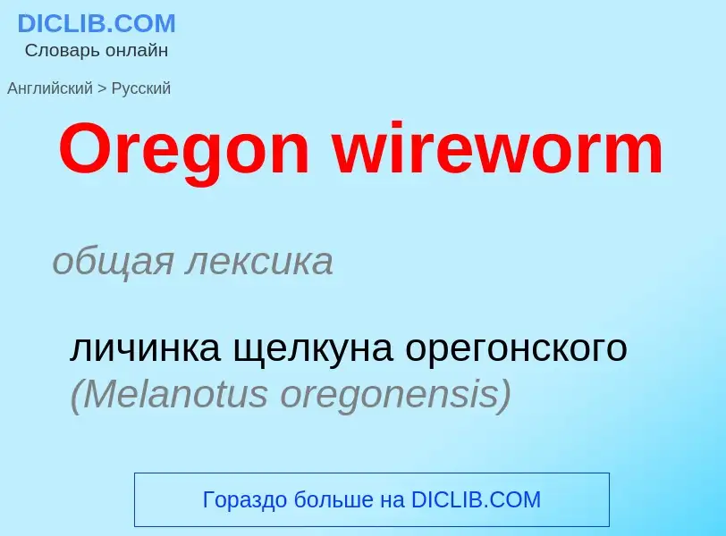 Traduzione di &#39Oregon wireworm&#39 in Russo