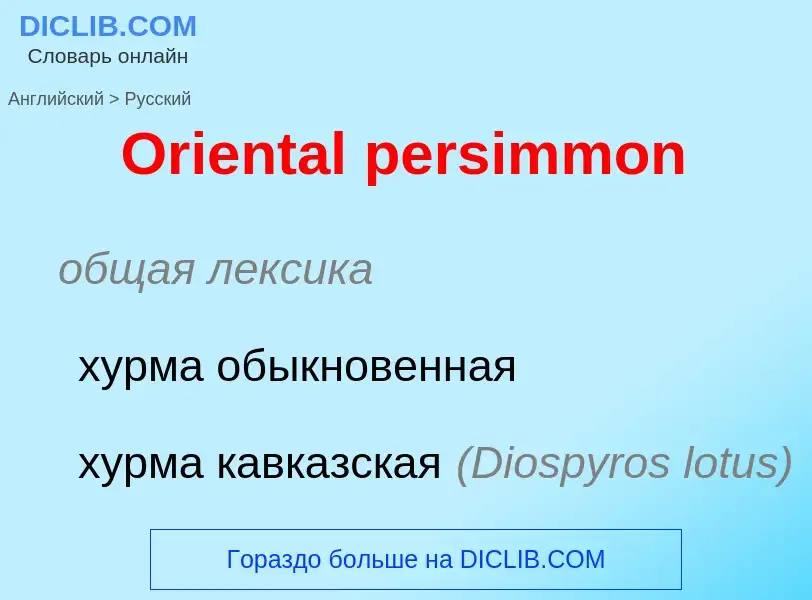 Как переводится Oriental persimmon на Русский язык