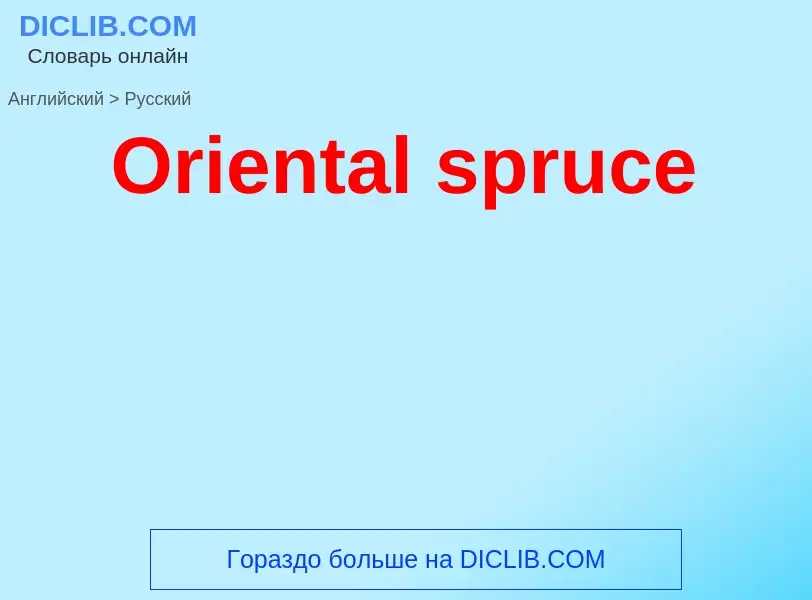 Μετάφραση του &#39Oriental spruce&#39 σε Ρωσικά