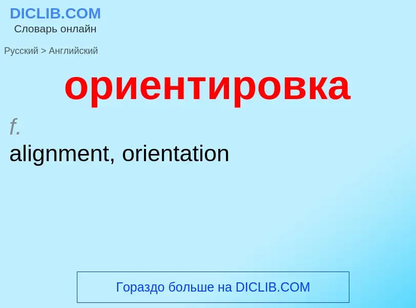 Como se diz ориентировка em Inglês? Tradução de &#39ориентировка&#39 em Inglês