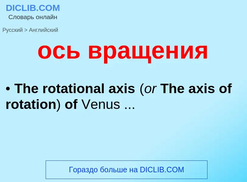 Как переводится ось вращения на Английский язык