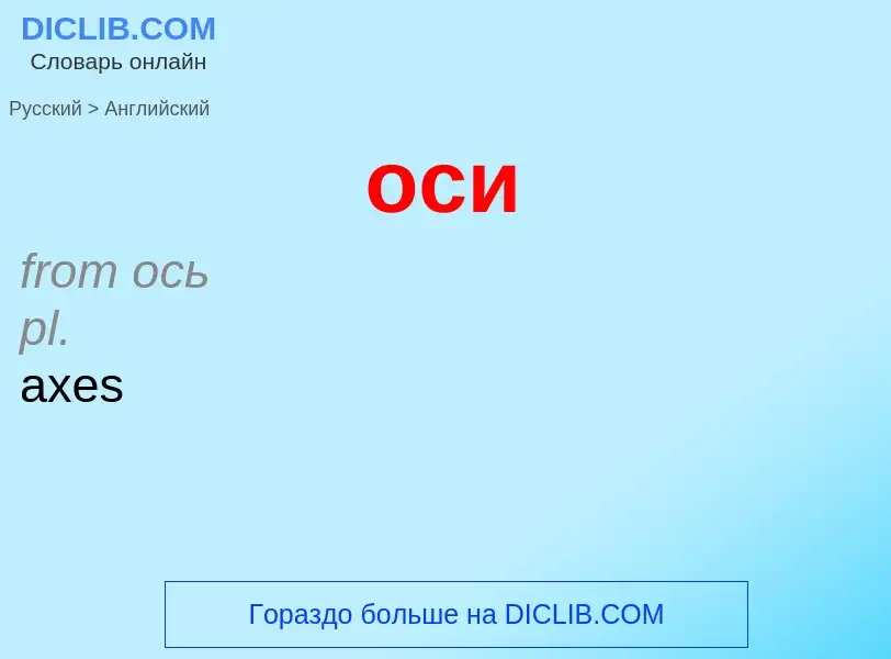 Como se diz оси em Inglês? Tradução de &#39оси&#39 em Inglês