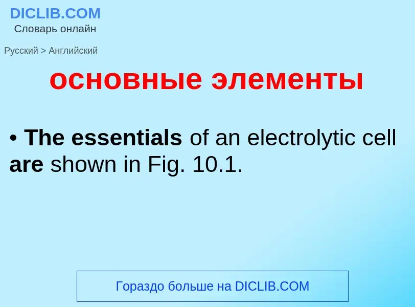 Como se diz основные элементы em Inglês? Tradução de &#39основные элементы&#39 em Inglês