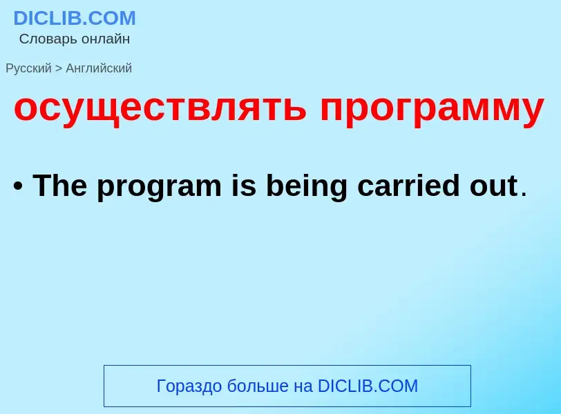 Как переводится осуществлять программу на Английский язык