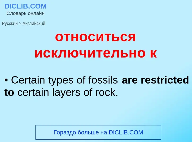 Как переводится относиться исключительно к на Английский язык