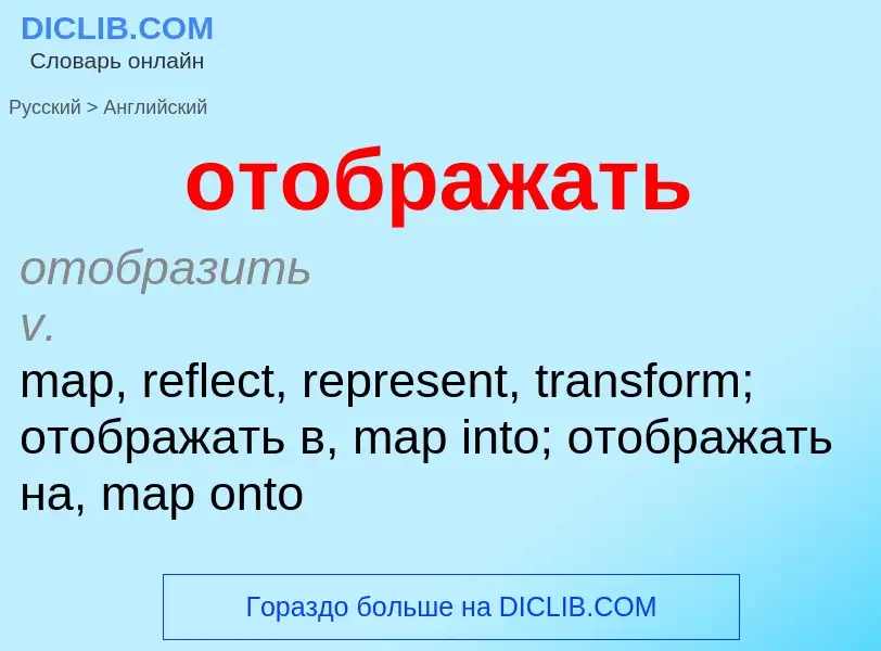 Как переводится отображать на Английский язык