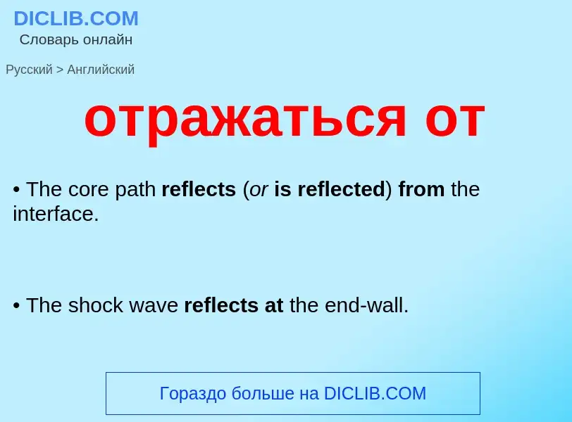 Como se diz отражаться от em Inglês? Tradução de &#39отражаться от&#39 em Inglês