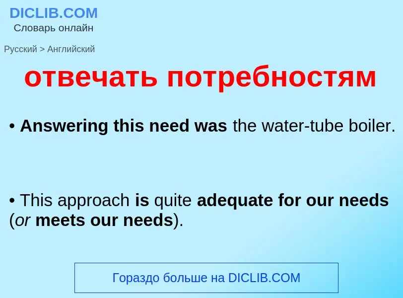 Μετάφραση του &#39отвечать потребностям&#39 σε Αγγλικά