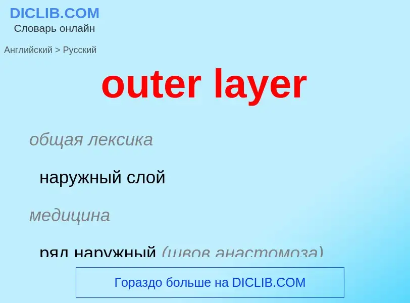 Как переводится outer layer на Русский язык