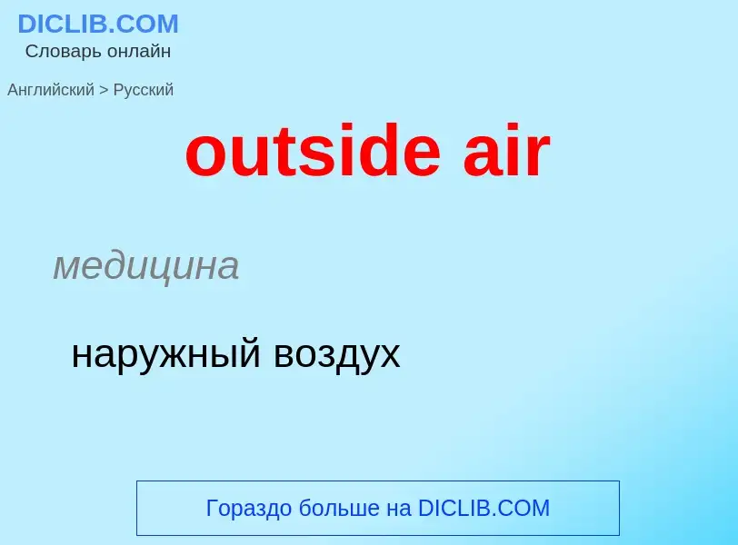 Как переводится outside air на Русский язык