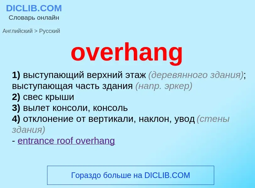 Как переводится overhang на Русский язык