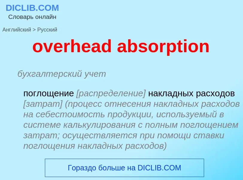 Μετάφραση του &#39overhead absorption&#39 σε Ρωσικά