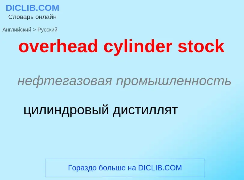 Como se diz overhead cylinder stock em Russo? Tradução de &#39overhead cylinder stock&#39 em Russo