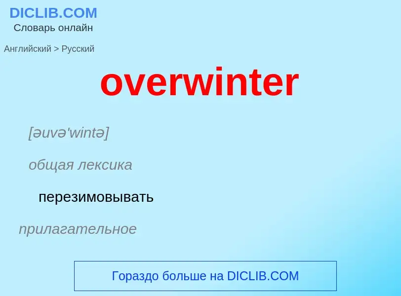 Como se diz overwinter em Russo? Tradução de &#39overwinter&#39 em Russo