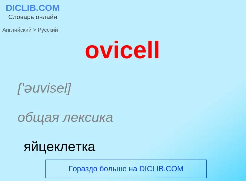 Como se diz ovicell em Russo? Tradução de &#39ovicell&#39 em Russo