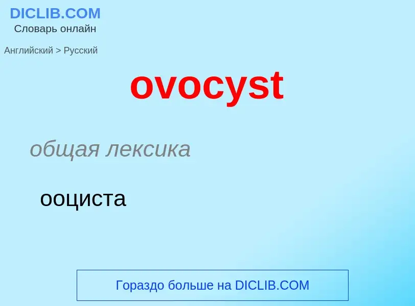 Como se diz ovocyst em Russo? Tradução de &#39ovocyst&#39 em Russo