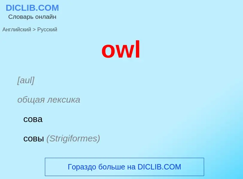 Как переводится owl на Русский язык