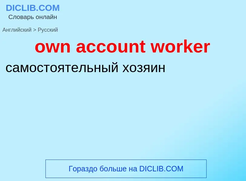 Como se diz own account worker em Russo? Tradução de &#39own account worker&#39 em Russo