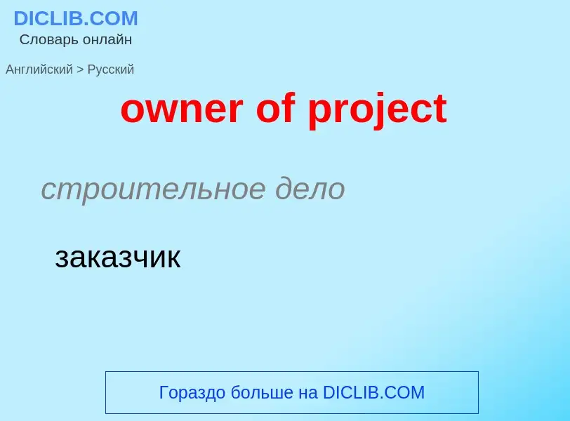 What is the Russian for owner of project? Translation of &#39owner of project&#39 to Russian