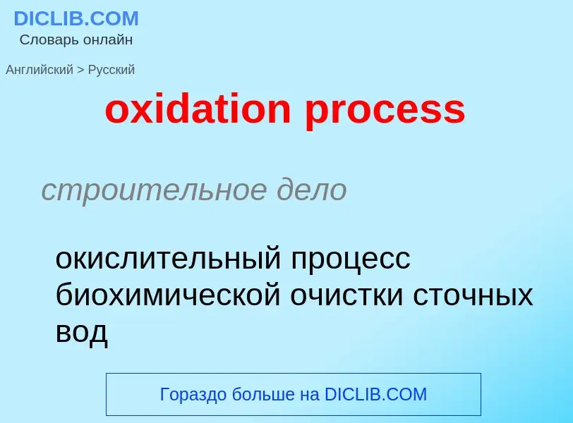 Como se diz oxidation process em Russo? Tradução de &#39oxidation process&#39 em Russo