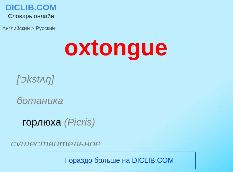 Vertaling van &#39oxtongue&#39 naar Russisch