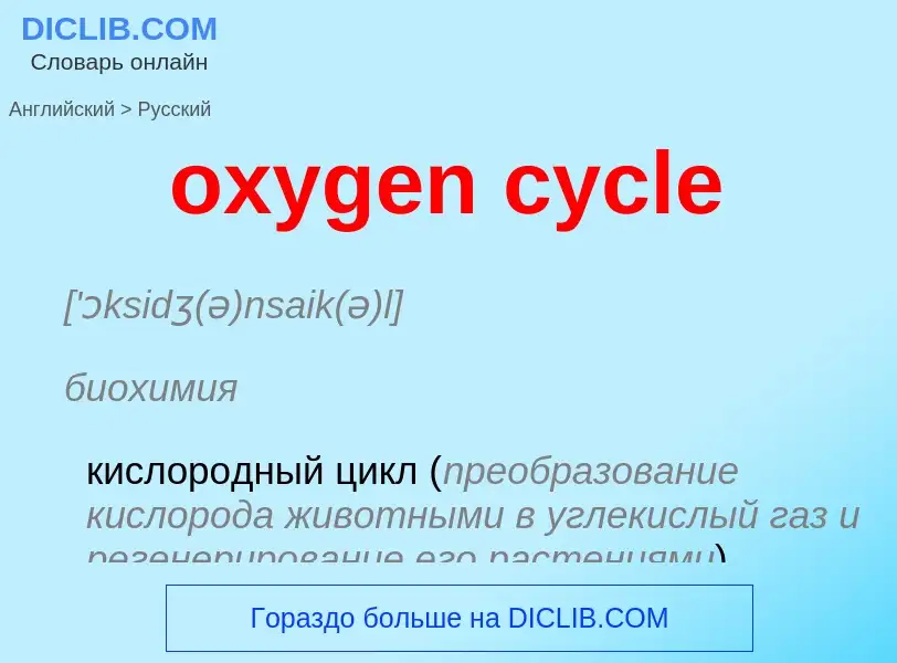 Vertaling van &#39oxygen cycle&#39 naar Russisch