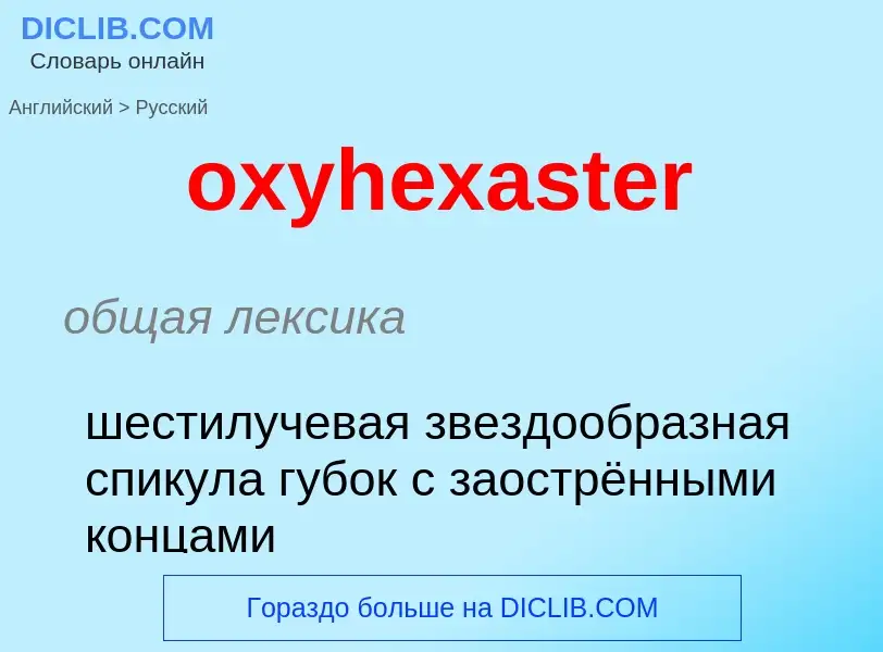 Как переводится oxyhexaster на Русский язык