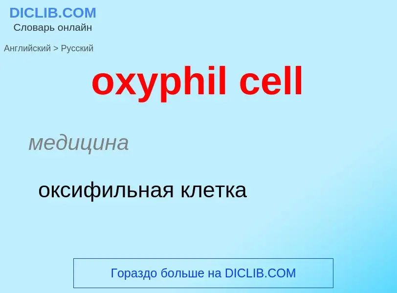 Como se diz oxyphil cell em Russo? Tradução de &#39oxyphil cell&#39 em Russo