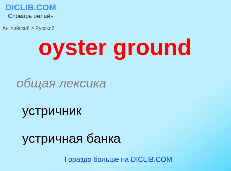 Как переводится oyster ground на Русский язык