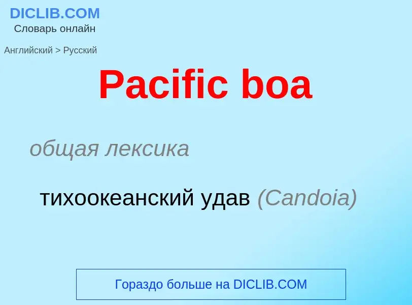 Как переводится Pacific boa на Русский язык