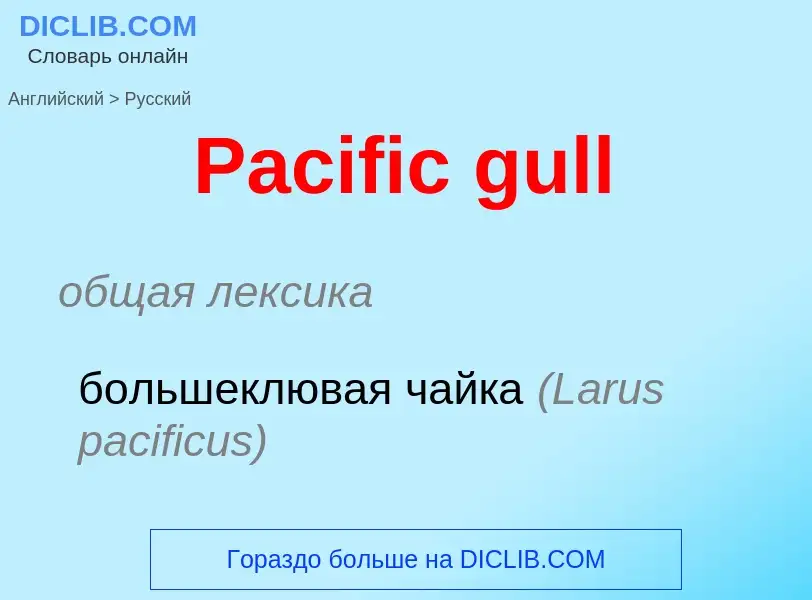 Как переводится Pacific gull на Русский язык